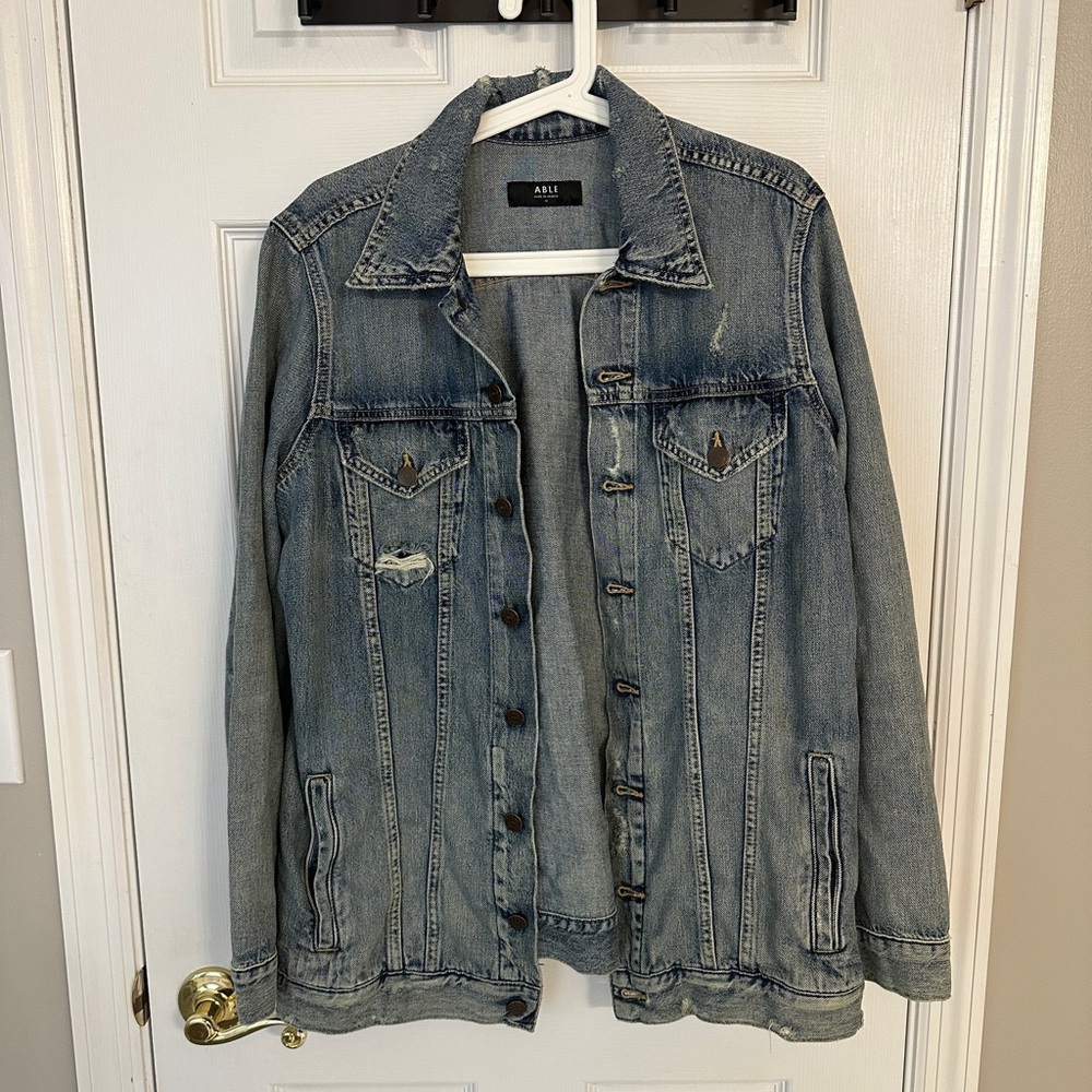 Able long Meryl Demin Jacket NWOT sz M
